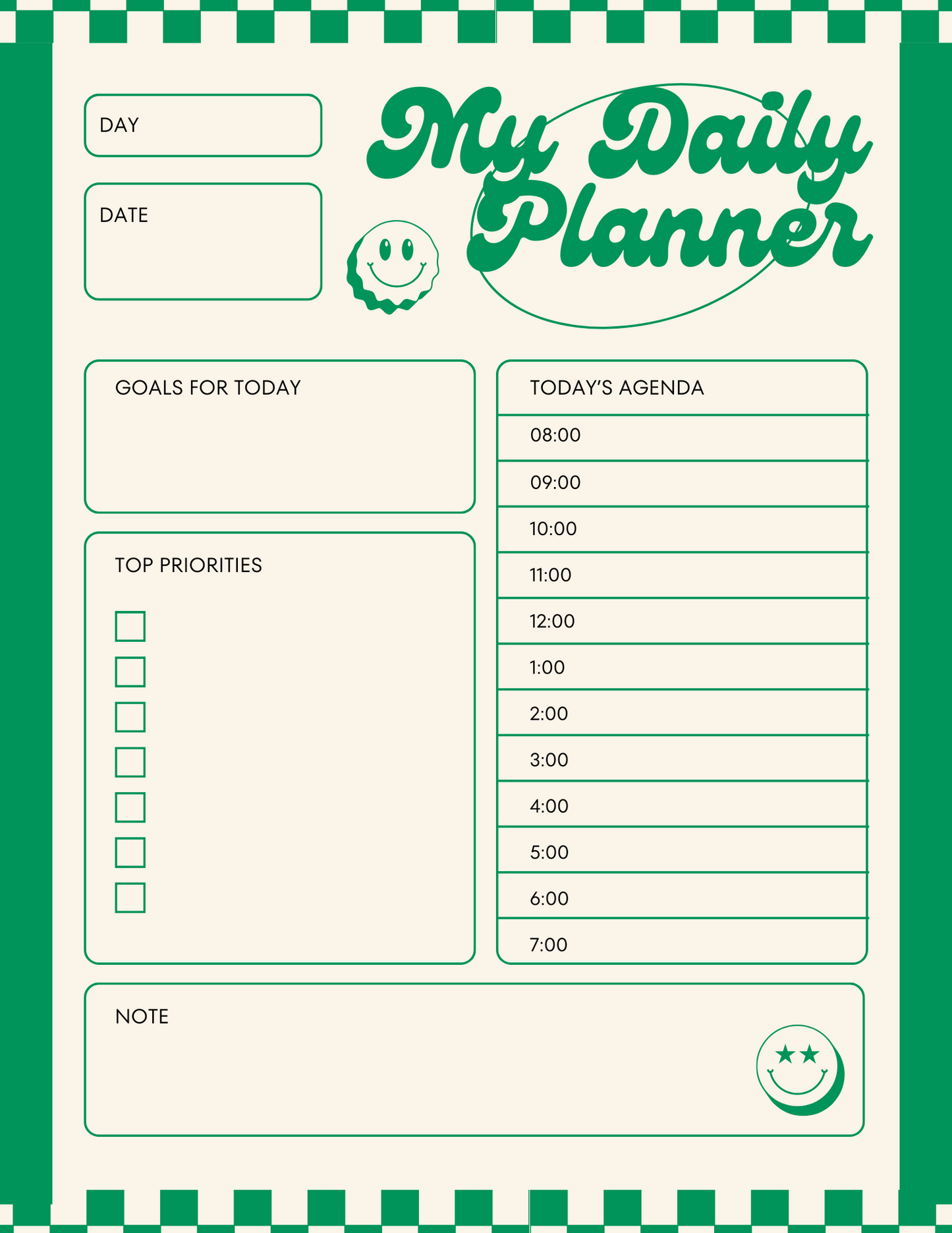 Green&Groovy Daily Planner